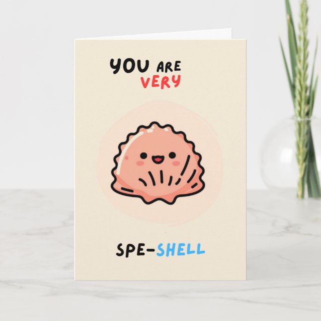 Cartão Happy Anniversary Cute Funny Simple Shell Card (Frente)