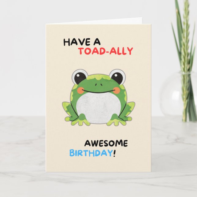Cartão Happy Anniversary Cute Funny Simple Toad Card (Frente)