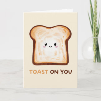 Cartão Happy Anniversary Cute Funny Simple Toast Card