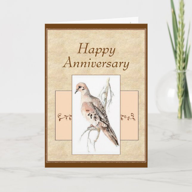 Cartão Happy Anniversary Mourning Dove, Turtle Dove  (Frente)