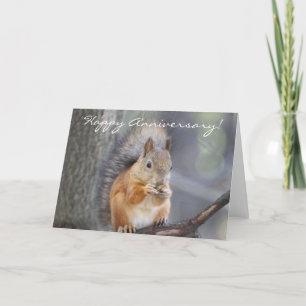 Cartão Happy Anniversary Red Squirrel greeting card