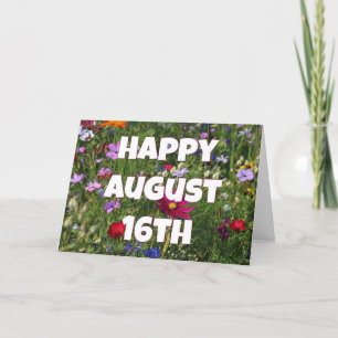 Cartão Happy August 16th Floral Card