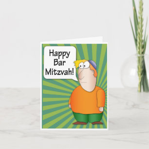 Cartão Happy Bar Mitzvah greeting card - Funny Jewish boy