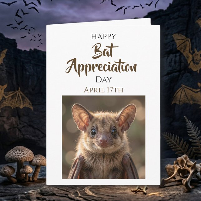 Cartão Happy Bat Appreciation Day | April 17th (Criador carregado)