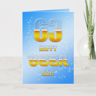 Cartão Happy Beer day 63rd birthday card