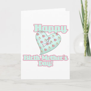 Cartão Happy Birth Mothers Day Ribbon Heart