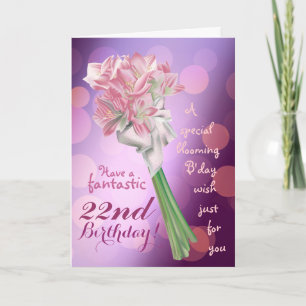 Cartão Happy Birthday ! - 22nd pink flowers Greeting card