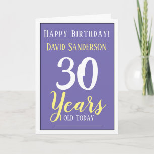 Cartão Happy Birthday 30 Years Old