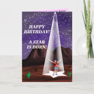Cartão HAPPY BIRTHDAY!  A star is born!...