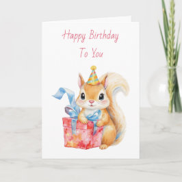 Cartão Happy Birthday | Adorable  Squirrel Card