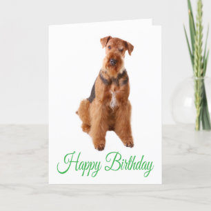 Cartão Happy Birthday Airedale Terrier Dog Greeting Card