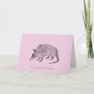 Cartão Happy Birthday Armadillo Art Card