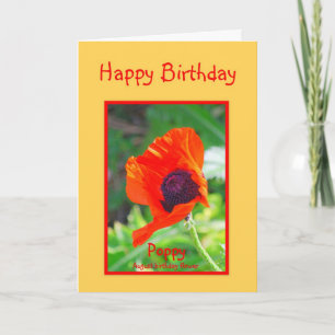 Cartão Happy Birthday August Birthday Poppy