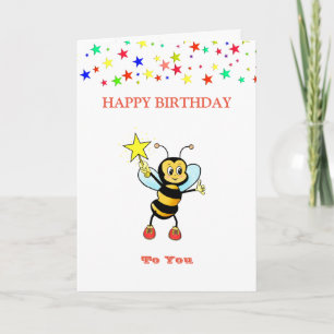 Cartão Happy Birthday Bee & Stars Card