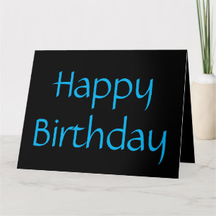 Cartão Happy Birthday, Black and aqua card