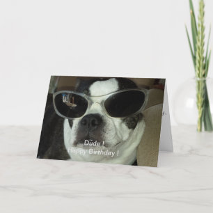 Cartão Happy Birthday Boston Terrier Greeting Card