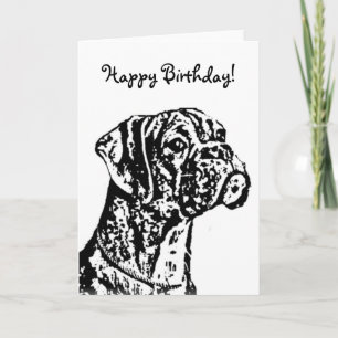 Cartão Happy Birthday Boxer dog greeting card
