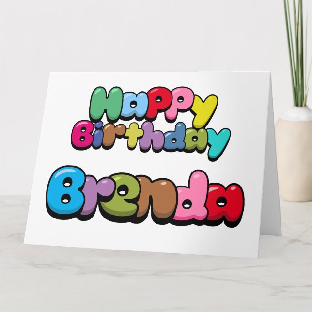 Cartão Happy Birthday Brenda (Frente)