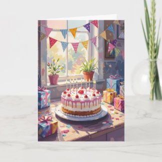 Cartão Happy Birthday Card - Birthday cake Card