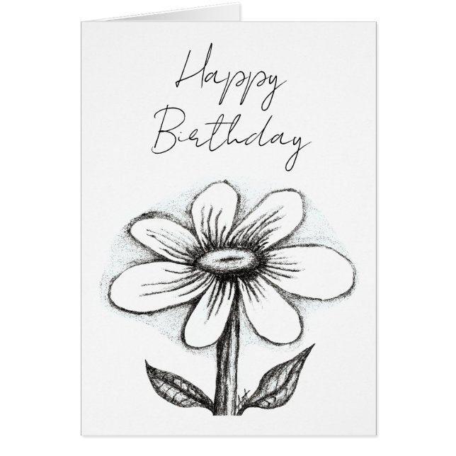 Cartão Happy Birthday card for her with daisy (Frente)