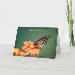 Cartão Happy Birthday Card Monarch Butterfly