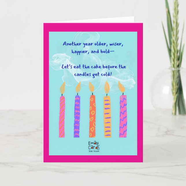 Cartão Happy Birthday Card with Candles (Frente)