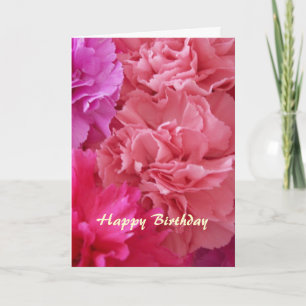 Cartão Happy Birthday Christian Card Carnations