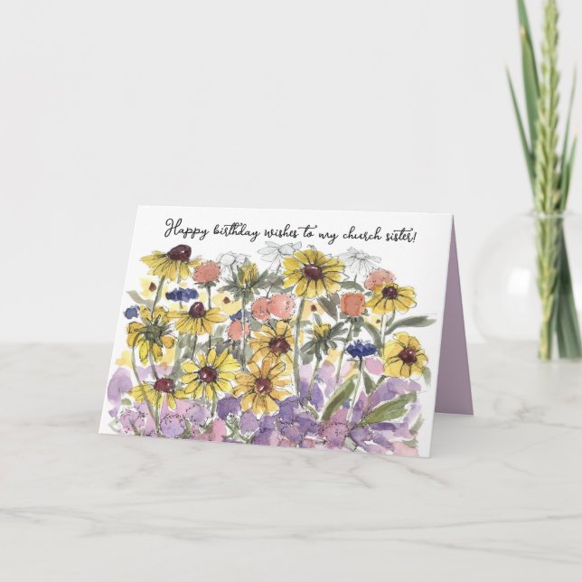 Cartão Happy Birthday Church Sister in Christ Religious  (Frente)