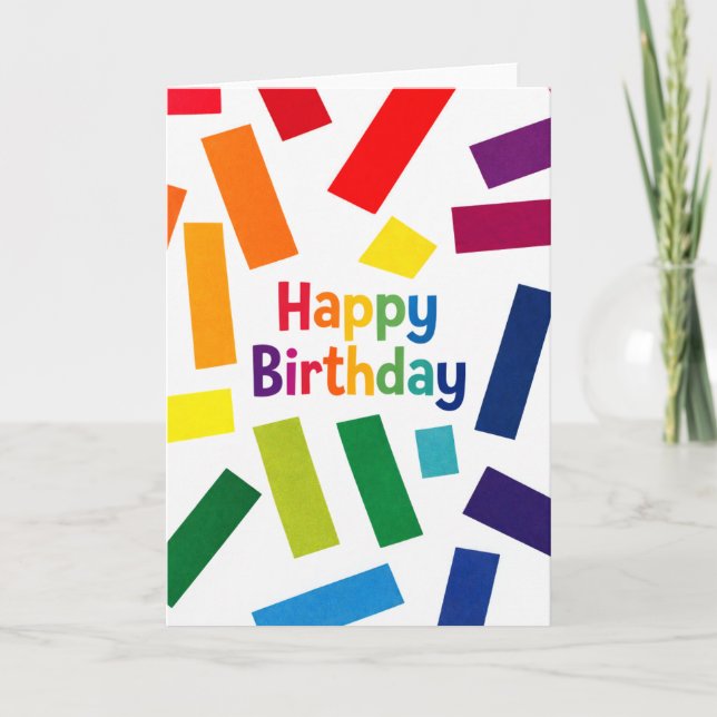 Cartão Happy Birthday - colorful (Frente)