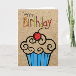 Cartão Happy Birthday Cupcake
