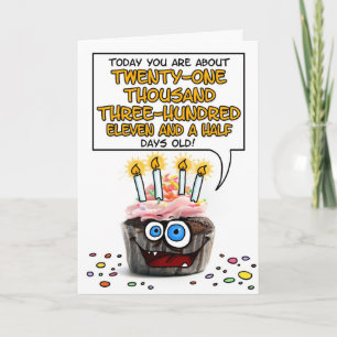 Cartão Happy Birthday Cupcake - 58 years old