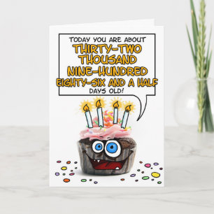 Cartão Happy Birthday Cupcake - 90 years old