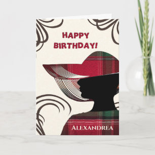 Cartão  Happy Birthday Elegant Modern Lady Personalize 
