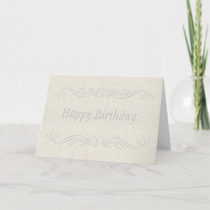 Cartão Happy Birthday embossed scroll