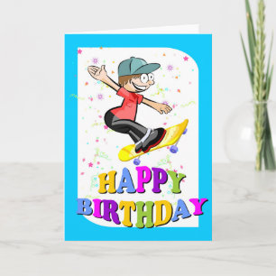 Cartão Happy birthday, extreme skateboarder