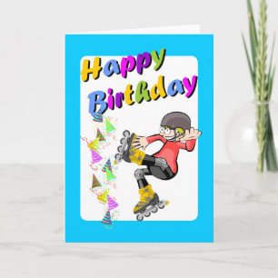 Cartão Happy birthday, extreme skater