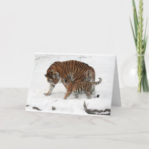 Cartão Happy Birthday Father Beautiful Dad Tiger & Cub