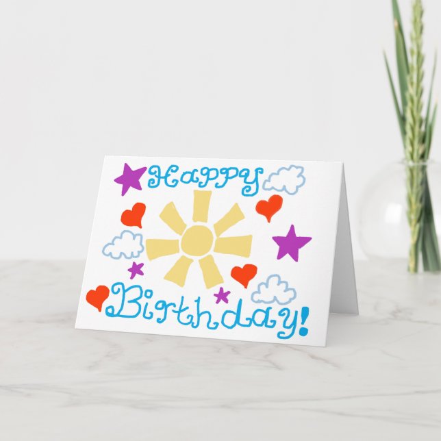 Cartão Happy Birthday! Folded Greeting Card (Frente)