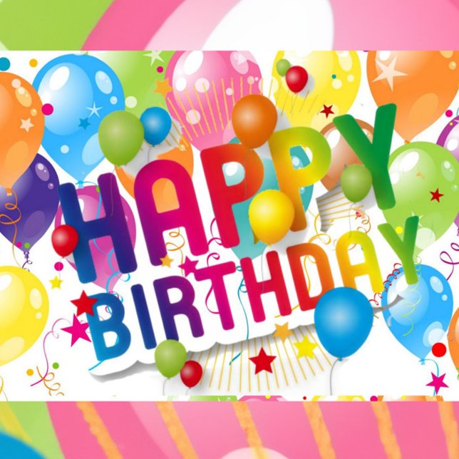 Cartão Happy Birthday Folded Greeting Card (Front!)