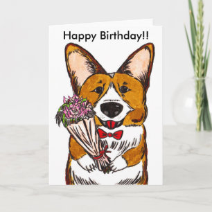 Cartão Happy Birthday for Corgi Lovers