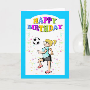 Cartão Happy birthday for the bravest soccer player girl