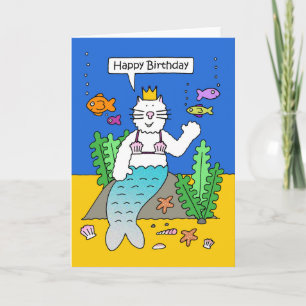 Cartão Happy Birthday from the Purrmaid.