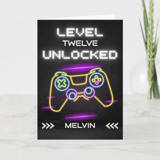 Cartão Happy Birthday Gamer with Console