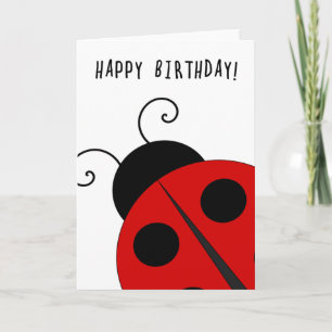 Cartão Happy Birthday, Giant Ladybug