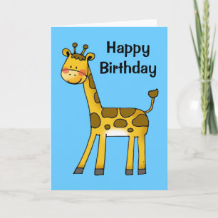 Cartão happy birthday (giraffe)