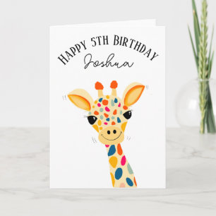 Cartão happy birthday Giraffe Card