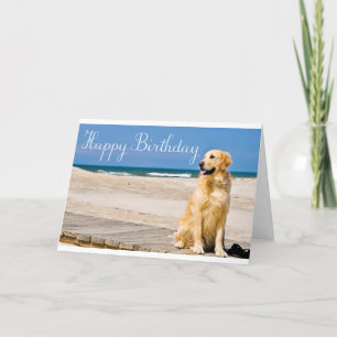 Cartão Happy Birthday Golden Retriever Puppy Dog