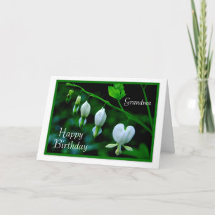 Cartão Happy Birthday Grandma White Hearts