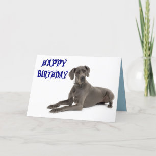Cartão Happy Birthday Great Dane Puppy Dog Card - Verse