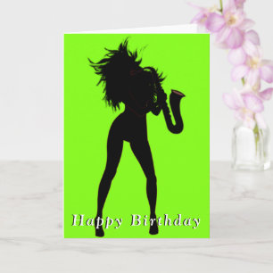 Cartão Happy Birthday - Hot Saxy Lady - Romantic